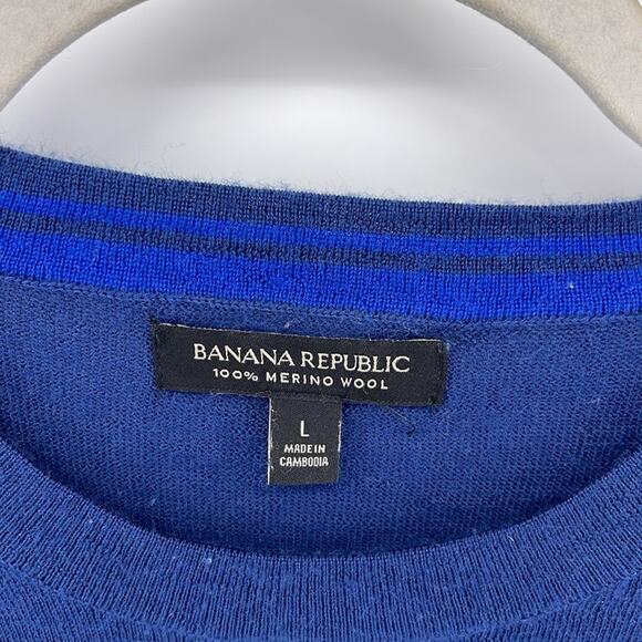 Banana Republic 100% merino wool crewneck pullover knit sweater sz L - Picture 5 of 6